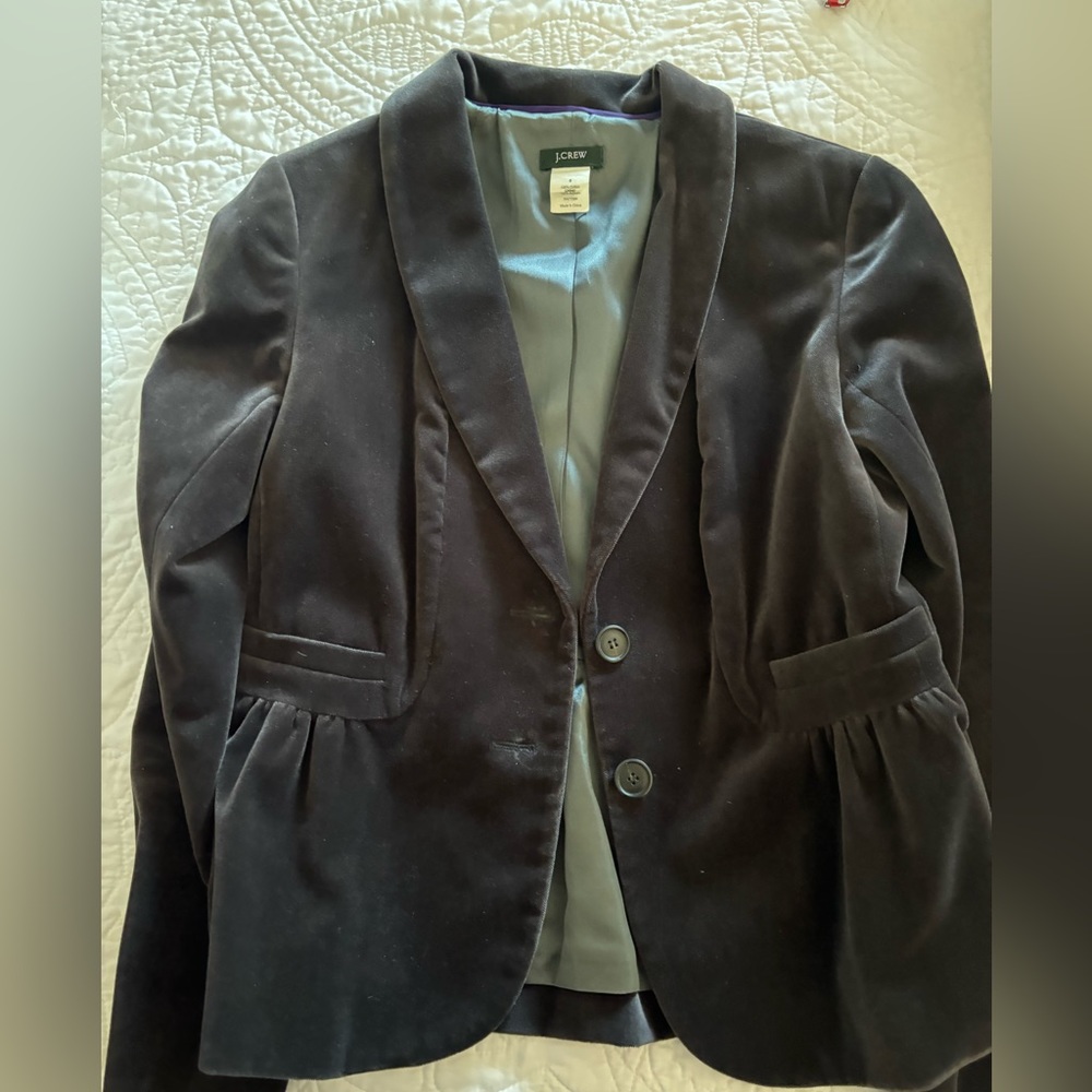 Jcrew velvet blazer, grey